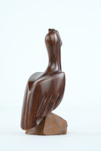 Load image into Gallery viewer, Mid Century Modern Hand Carved Wooden Pelican Sculpture 6 Inch