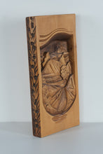 Load image into Gallery viewer, Hand-Carved Wooden Wall Art Panel – Rustic Mountain Cabin & Landscape Scene