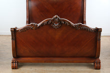 Load image into Gallery viewer, Traditional Carved Queen Size Bed Frame with Scrollwork