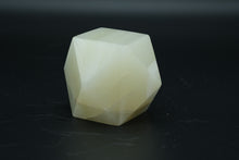 Load image into Gallery viewer, Carved Alabaster Geometric Paperweight – 14-Sided Polyhedron