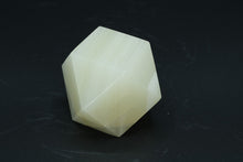 Load image into Gallery viewer, Carved Alabaster Geometric Paperweight – 14-Sided Polyhedron