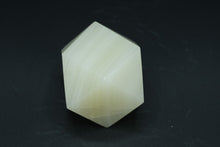 Load image into Gallery viewer, Carved Alabaster Geometric Paperweight – 14-Sided Polyhedron