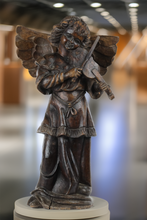 Load image into Gallery viewer, Carved Wooden Angel Playing Violin - Paper Mache Form - Vintage