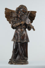 Load image into Gallery viewer, Carved Wooden Angel Playing Violin - Paper Mache Form - Vintage