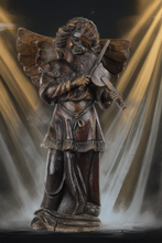 Load image into Gallery viewer, Carved Wooden Angel Playing Violin - Paper Mache Form - Vintage