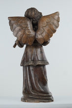 Load image into Gallery viewer, Carved Wooden Angel Playing Violin - Paper Mache Form - Vintage