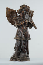 Load image into Gallery viewer, Carved Wooden Angel Playing Violin - Paper Mache Form - Vintage