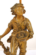 Load image into Gallery viewer, Carved Young Man Holding Fruit Basket Lamp