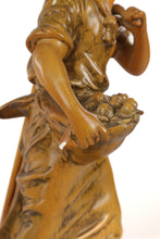 Load image into Gallery viewer, Carved Young Woman Holding Fruit Basket Lamp