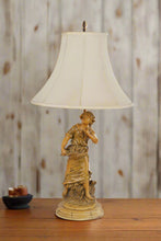 Load image into Gallery viewer, Carved Young Woman Holding Fruit Basket Lamp