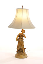 Load image into Gallery viewer, Carved Young Woman Holding Fruit Basket Lamp