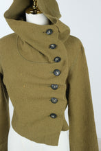 Load image into Gallery viewer, C Asch Gro Abrahamsson Olive Green Hooded Cropped Wool Jacket