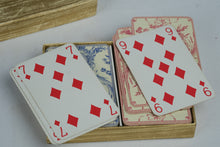 Load image into Gallery viewer, Caspari Playing Cards Double Deck Blue and Pink Floral Cameo Design Gift Box
