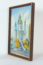 Load image into Gallery viewer, Original Oil Painting St Andrews Church Kyiv Ukraine Signed Framed Canvas
