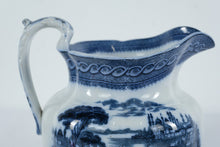 Load image into Gallery viewer, Cauldon England Byzantium Blue Transferware Pitcher Ironstone Jug