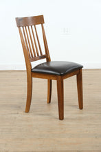 Load image into Gallery viewer, Solid Wood Dining Chair with Black Vinyl Seat