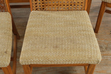 Load image into Gallery viewer, Parquet-Top Dining Table with Cane-Back Chairs and Extension Leaves