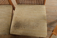 Load image into Gallery viewer, Parquet-Top Dining Table with Cane-Back Chairs and Extension Leaves