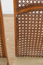 Load image into Gallery viewer, Parquet-Top Dining Table with Cane-Back Chairs and Extension Leaves