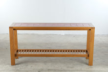 Load image into Gallery viewer, Charles Webb Oak Tile Top Console Table with Slatted Shelf