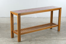 Load image into Gallery viewer, Charles Webb Oak Tile Top Console Table with Slatted Shelf