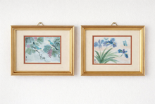 Load image into Gallery viewer, Anton Wang Watercolor Pair Birds Butterfly Iris Signed Numbered Framed Art 8 x 11