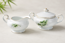 Load image into Gallery viewer, Yamaka China Japan Bamboo Pattern Creamer and Covered Sugar Bowl Set
