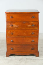 Load image into Gallery viewer, Vintage Cherry Five Drawer Chest of Drawers Dresser - ONLINE ONLY