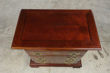 Load image into Gallery viewer, Traditional Cherry Finish Three-Drawer Nightstand with Brass Hardware