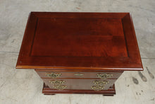 Load image into Gallery viewer, Traditional Cherry Finish Three-Drawer Nightstand with Brass Hardware