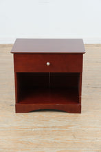 Load image into Gallery viewer, Contemporary Cherry Finish One Drawer Nightstand with Open Shelf