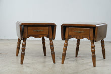 Load image into Gallery viewer, Pair of Solid Cherry Drop-Leaf End Tables with Drawers
