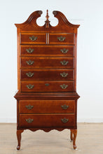 Load image into Gallery viewer, Cherry Queen Anne Highboy Chest on Chest Dresser