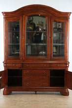 Load image into Gallery viewer, Cherry Wood China Cabinet with Glass Doors and Lighted Display Top