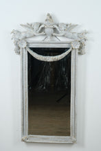 Load image into Gallery viewer, Antique-Style Cherub Mirror with Flame Urn & Garland – 19.5" x 33"