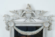 Load image into Gallery viewer, Antique-Style Cherub Mirror with Flame Urn & Garland – 19.5" x 33"