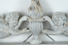 Load image into Gallery viewer, Antique-Style Cherub Mirror with Flame Urn & Garland – 19.5" x 33"