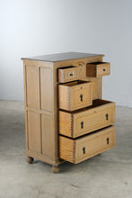 Load image into Gallery viewer, Vintage Oak Chest of Drawers with Carved Details and Inlaid Accents