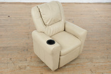 Load image into Gallery viewer, Child Size Leather Recliner Chair with Cup Holder Compact Lounge Armchair