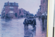 Load image into Gallery viewer, Vintage Childe Hassam Rainy City Street Framed Art Print Gold Frame