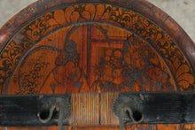 Load image into Gallery viewer, Antique Chinese Wedding Basket 3 Tier Painted Wood Bamboo Food Carrier