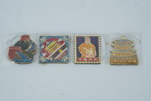 Load image into Gallery viewer, Lot of 4 Vintage China Souvenir Enamel Refrigerator Magnets – Great Wall, Xi’an Terracotta Warrior, Bell Tower & Pagoda