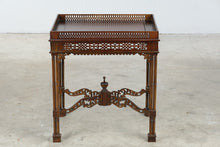 Load image into Gallery viewer, Chinese Chippendale Style Carved Wood Side Table with Gallery Top
