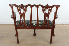 Load image into Gallery viewer, Chippendale Style Mahogany Bench with Carved Openwork Back