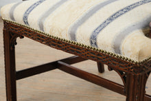 Load image into Gallery viewer, Chippendale Style Mahogany Open Arm Accent Chair with Upholstered Damask Stripe Fabric