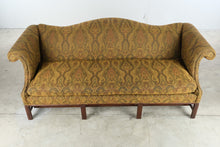Load image into Gallery viewer, Traditional Paisley Chippendale Style Mahogany Camelback Sofa