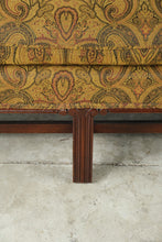 Load image into Gallery viewer, Traditional Paisley Chippendale Style Mahogany Camelback Sofa
