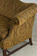 Load image into Gallery viewer, Traditional Paisley Chippendale Style Mahogany Camelback Sofa
