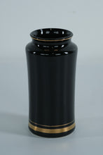 Load image into Gallery viewer, Japanese Chokin Art Vase – 24K Gold Edged Black Porcelain, 3" x 6", Made in Japan