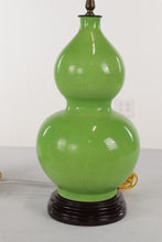 Load image into Gallery viewer, Pair of Green Summerour Lamps